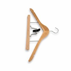 Cintre en Bois avec Pinces pour Jupe et Pantalon