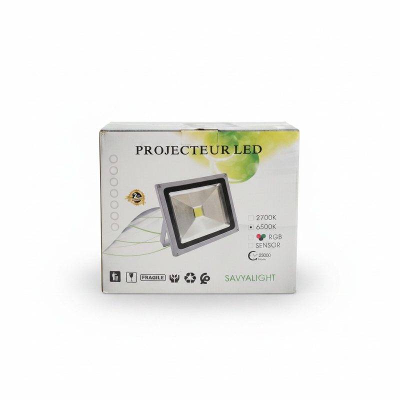 Projecteur LED 50W IP65 6500K SAVYALIGHT pour extérieur