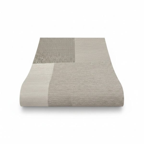 Papier Peint Géométrique Multitexture Effet Tissu et Bois Gris