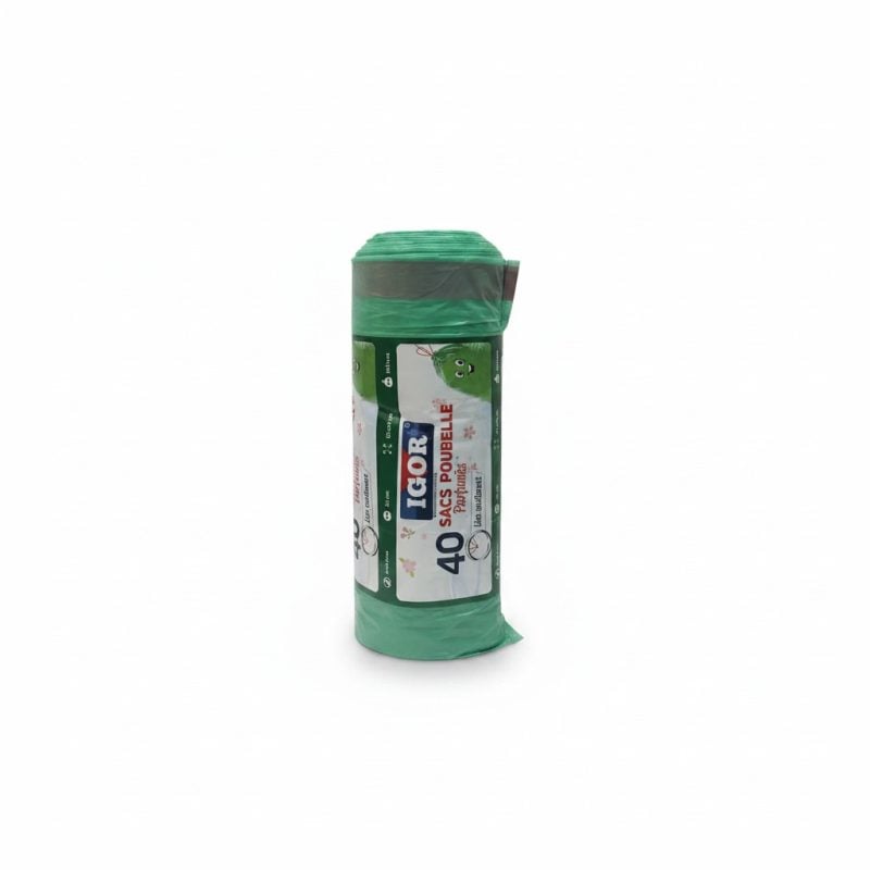 40 Sacs Poubelle Parfumés 30L avec Lien Coulissant IGOR