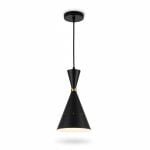 Suspension Lucerna métal noir D160 mm E27