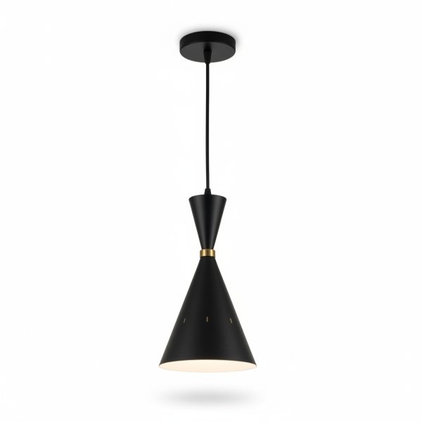 Suspension Lucerna métal noir D160 mm E27