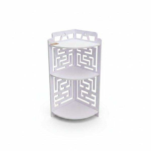 Étagère d'Angle 3 Niveaux PVC Blanc 22x22x55cm