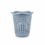 Poubelle de Salle de Bain Design Ajouré Bleu-Gris