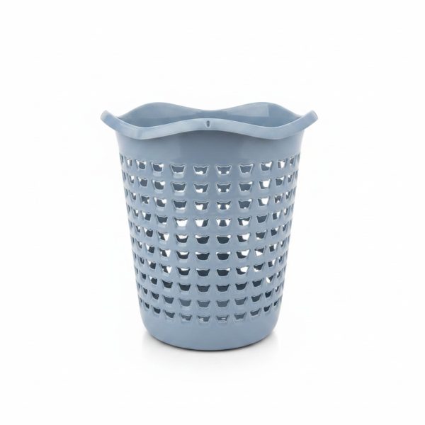 Poubelle de Salle de Bain Design Ajouré Bleu-Gris