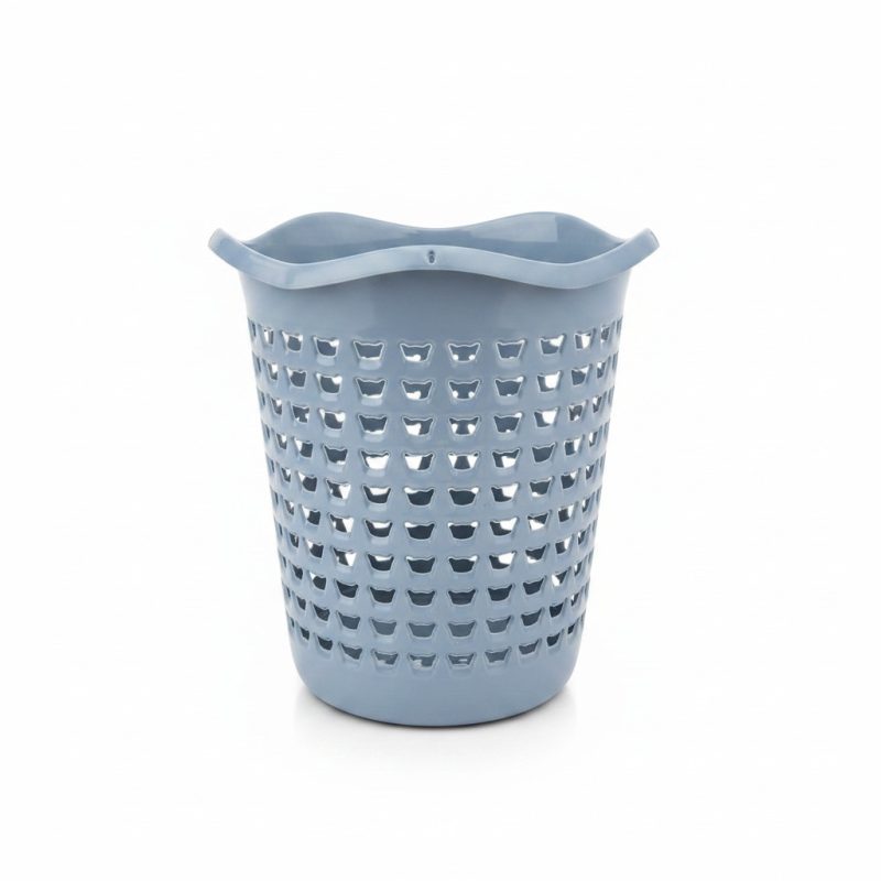 9530361 Poubelle de Salle de Bain Design Ajouré BleuGris