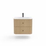 Meuble salle de bain bois 80cm avec vasque intégrée JA24008-75