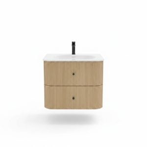 Meuble salle de bain bois 80cm avec vasque intégrée JA24008-75
