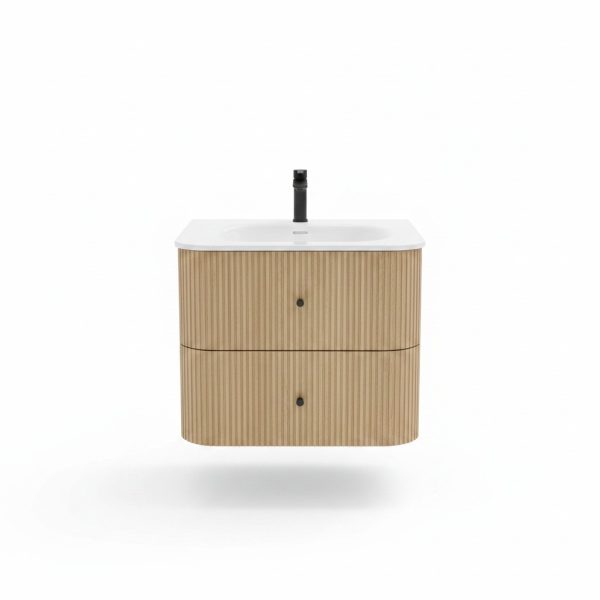 Meuble salle de bain bois 80cm avec vasque intégrée JA24008-75