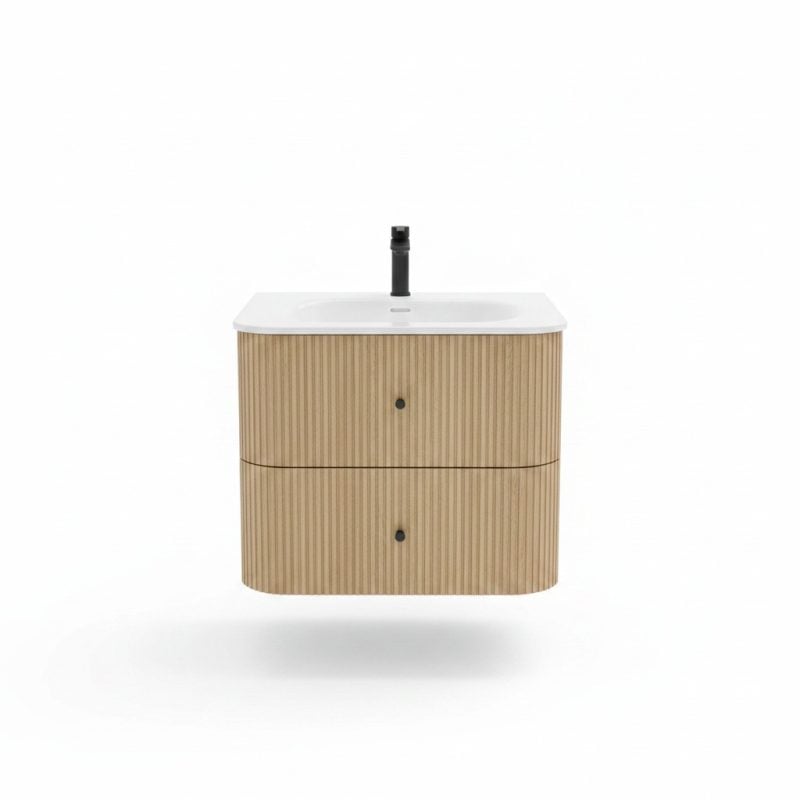 Meuble salle de bain bois 80cm avec vasque intégrée JA2400875