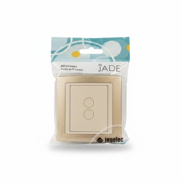 Sortie de fil double Ingelec Jade couleur Dune avec plaque