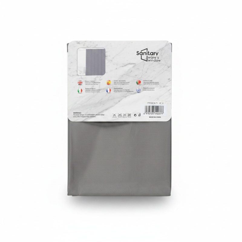 Rideau de douche gris 180x180cm en polyester