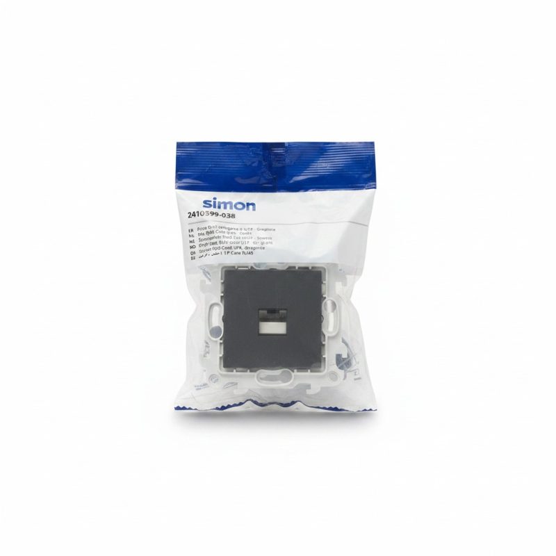 Prise RJ45 Cat.6 UTP Simon 24 Graphite pour réseau internet