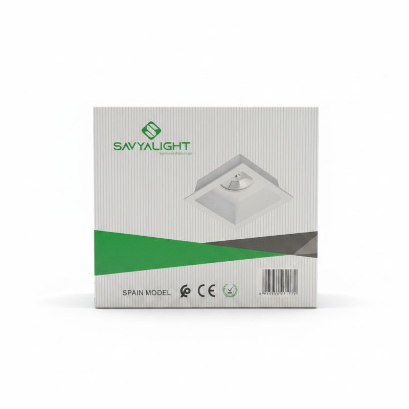 Spot Encastrable Carré Fixe GU10 Blanc Savvyalight LSM933