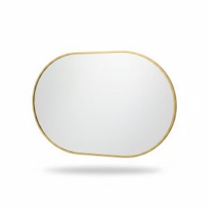 Miroir Oval Mural Doré 50x70 cm pour Salle de Bain