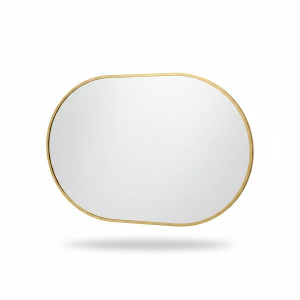 Miroir Oval Mural Doré 50x70 cm pour Salle de Bain