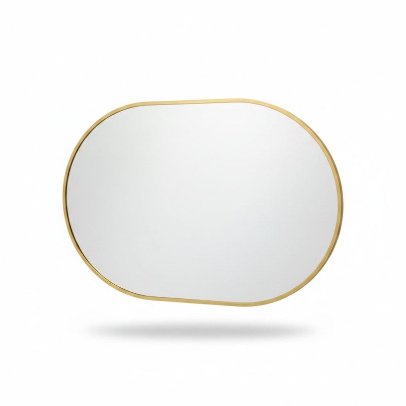 9806191 Miroir Oval Mural Doré 50x70 cm pour Salle de Bain