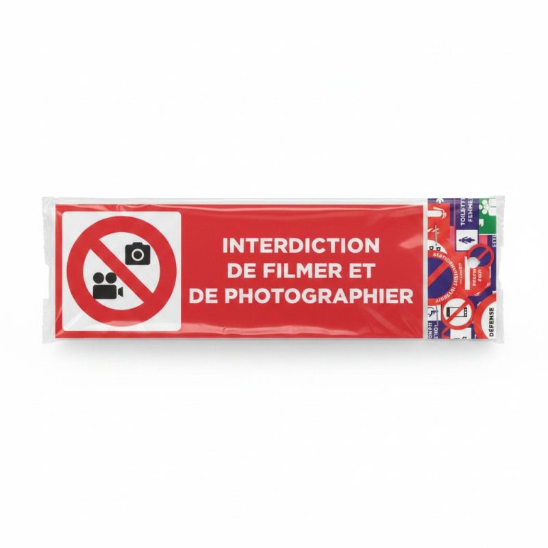Plaque Signalétique Interdiction de Filmer et Photographier