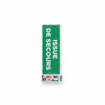 Sticker Signalétique Vertical Issue de Secours Vert et Blanc