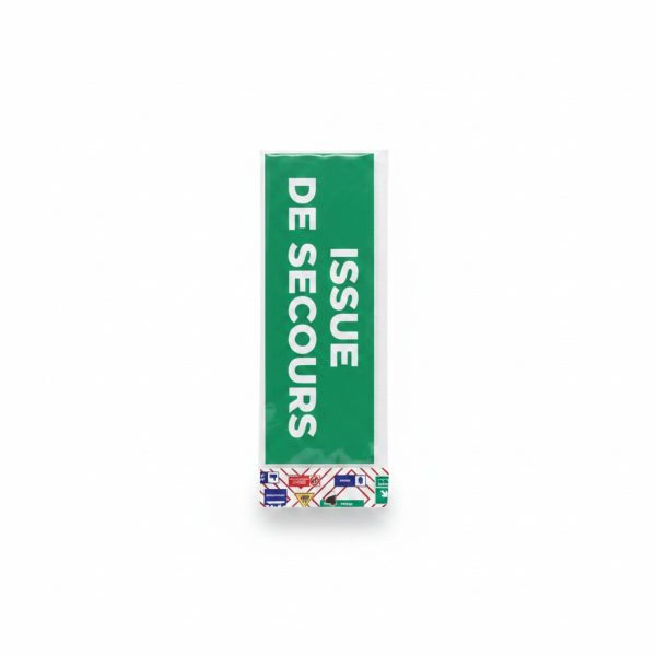Sticker Signalétique Vertical Issue de Secours Vert et Blanc