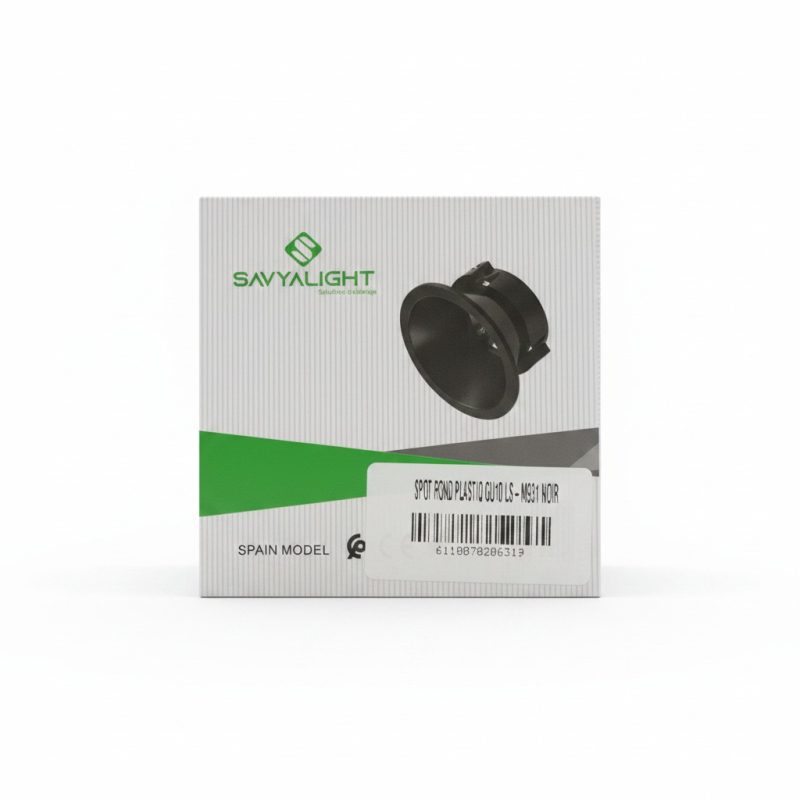Spot Encastrable Rond GU10 Plastique Noir SAVYALIGHT