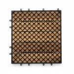Dalle en bois clipsable pour terrasse et jardin, 5 lattes