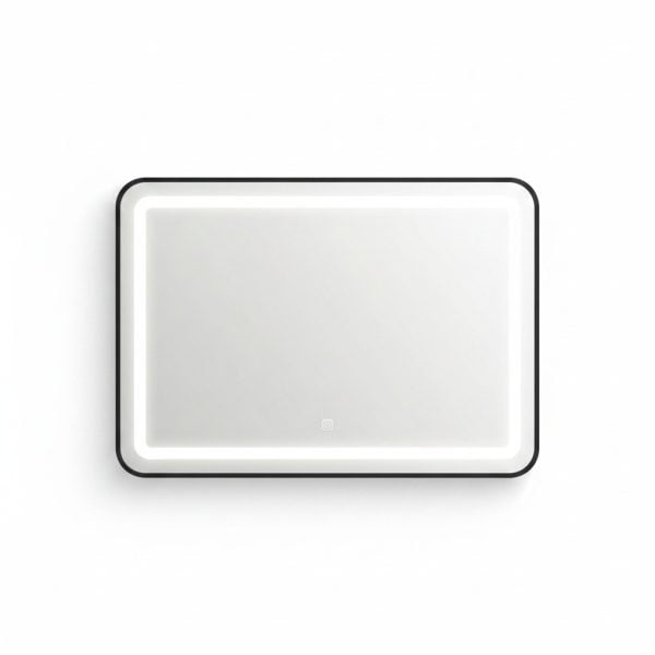 Miroir LED Rectangulaire 60x80 cm Noir pour Salle de Bain