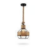 Suspension Romy D150 Corde et Métal Noir E27