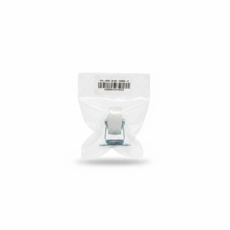 9338311 Roue fixe blanche D40 mm sans frein pour meuble
