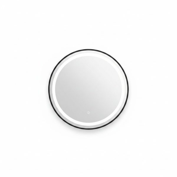 Miroir LED Rond 60 cm Noir pour Salle de Bain