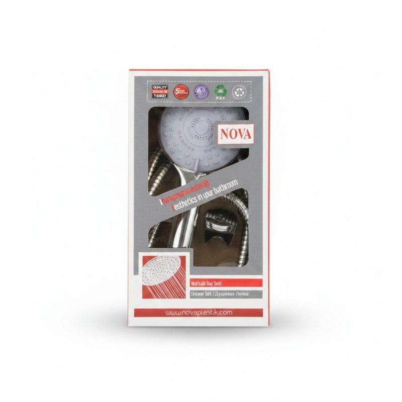 Set de Douche NOVA avec Flexible et Support Mural