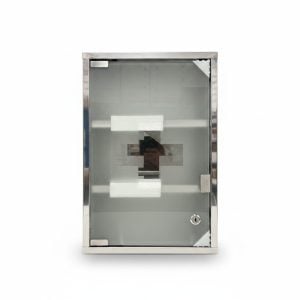 Armoire de salle de bain en verre dépoli avec serrure à clé
