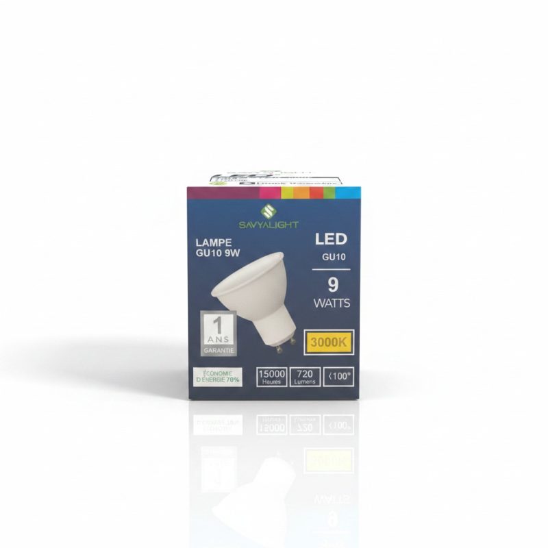 9815141 Lampe LED GU10 9W 3000K Blanc Chaud Savyalight