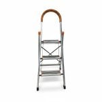 Échelle Escabeau 3 Marches en Aluminium avec Poignée de Sécurité