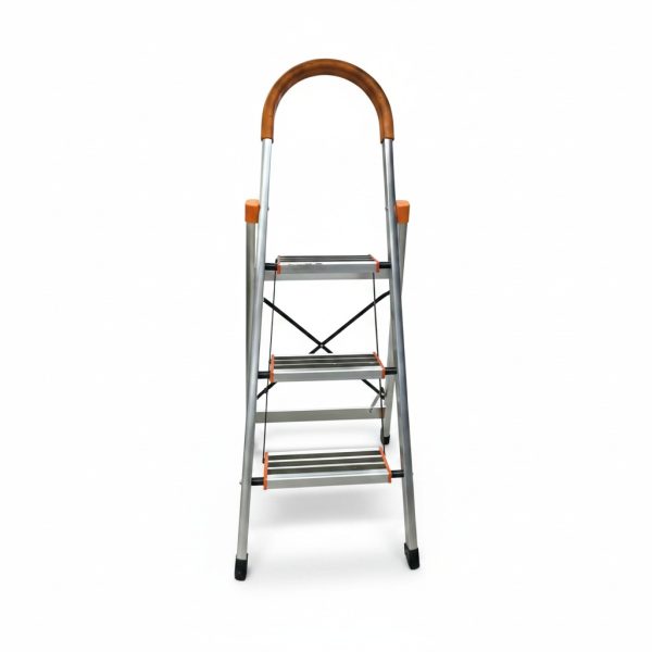 Échelle Escabeau 3 Marches en Aluminium avec Poignée de Sécurité