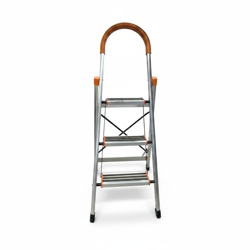 9617161 Échelle Escabeau 3 Marches en Aluminium avec Poignée de Sécurité