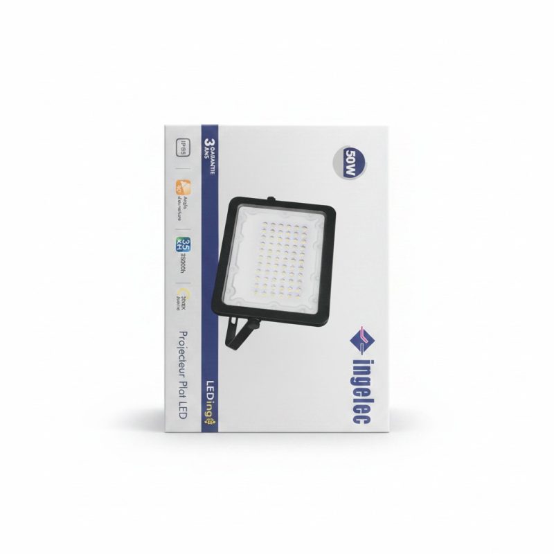 Projecteur LED plat Ingelec 50W IP65 lumière jaune
