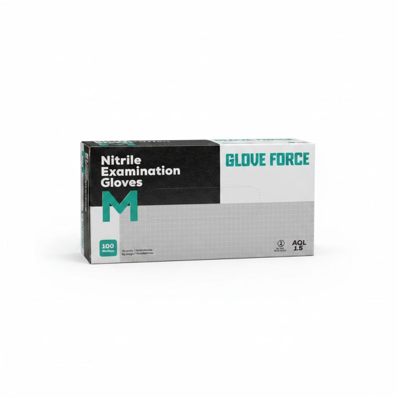 9782861 Gants d'Examen Nitrile Taille M Glove Force (Boîte de 100)