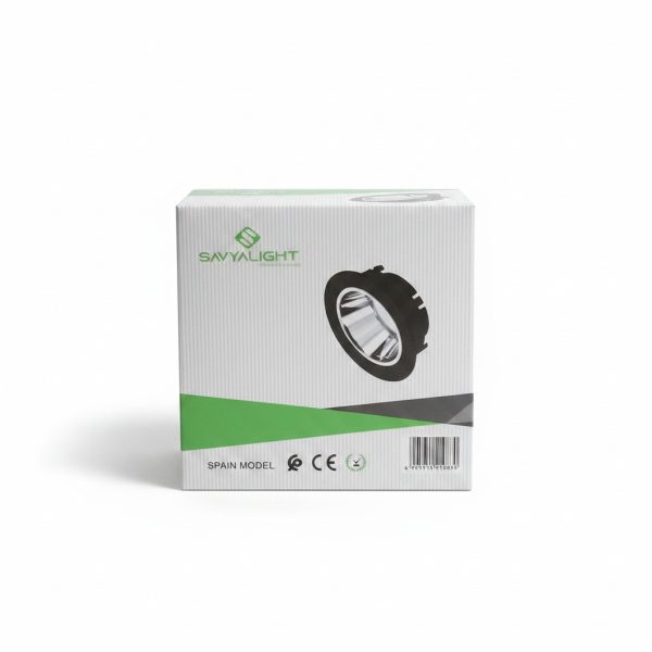 Spot Rond Encastrable GU10 Noir et Chrome Savvyalight