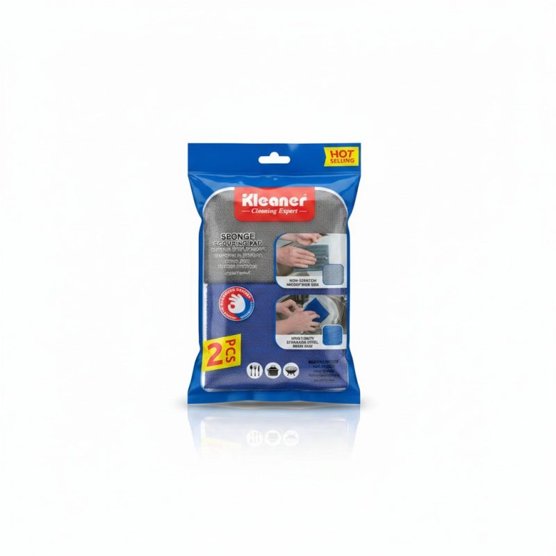 Éponge à récurer double face Kleaner 14x10cm (Lot de 2)