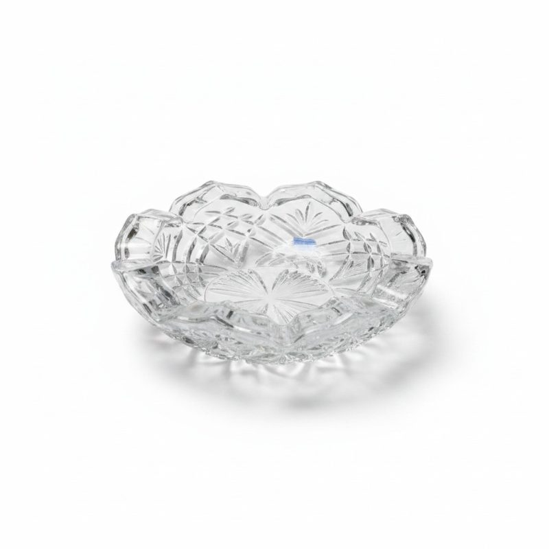 Coupelle décorative en verre ciselé, motif floral