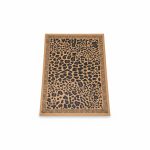 Tapis de bain rectangulaire motif léopard et frise grecque