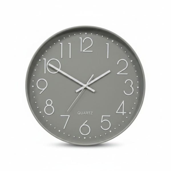 Horloge Murale Ronde Grise D50 cm Design Moderne
