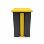Poubelle à pédale en plastique gris et jaune