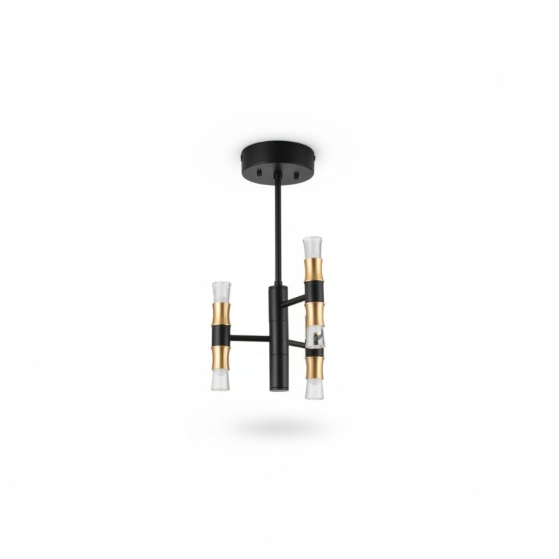 Suspension Joyxeon 3 Branches Métal Noir et Or 20W