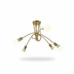 Suspension 5 lampes E27 Buddy en métal doré
