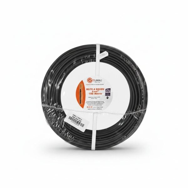 Câble Électrique H07V-U 6mm² 100m Noir TUMAG