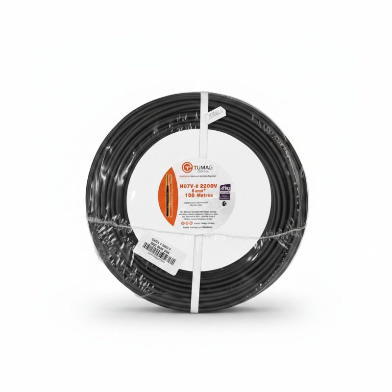 9760351 Câble Électrique H07VU 6mm² 100m Noir TUMAG