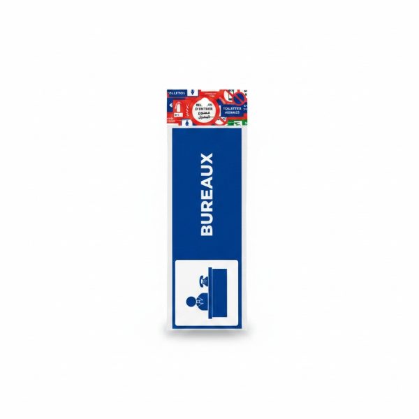 Plaque de signalisation adhésive Bureaux avec pictogramme