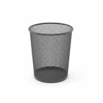 Poubelle Corbeille en Métal Argenté 34,5x29,5 cm
